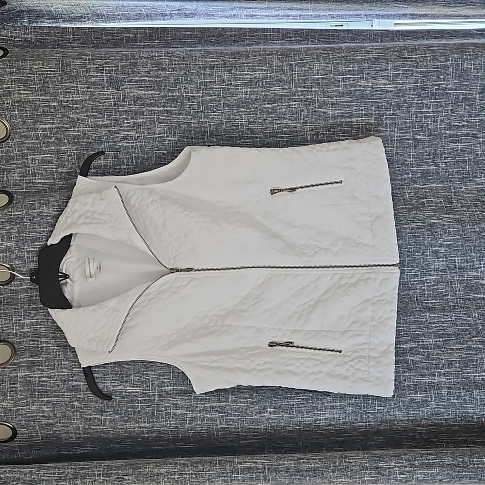 White quilted vest